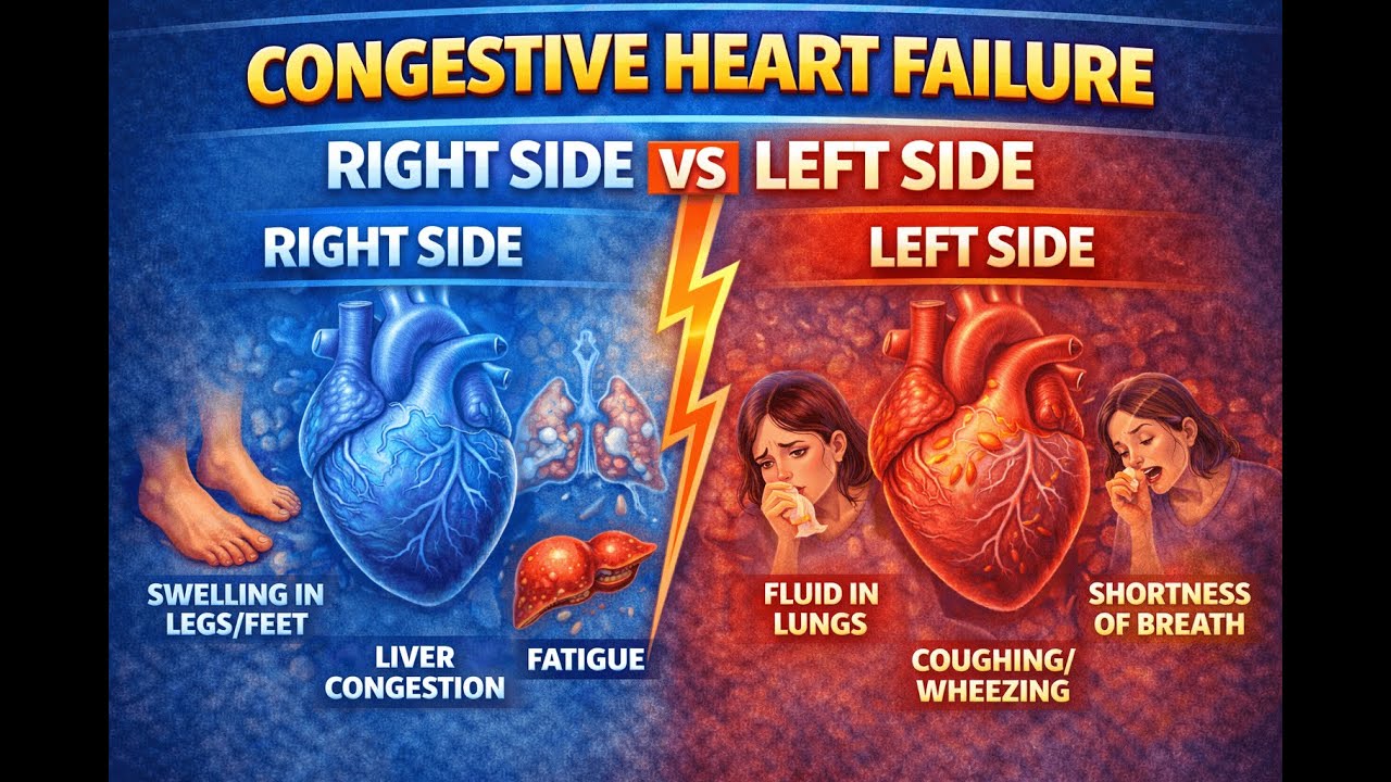 Congestive Heart Failure: Right Side vs Left Side - YouTube