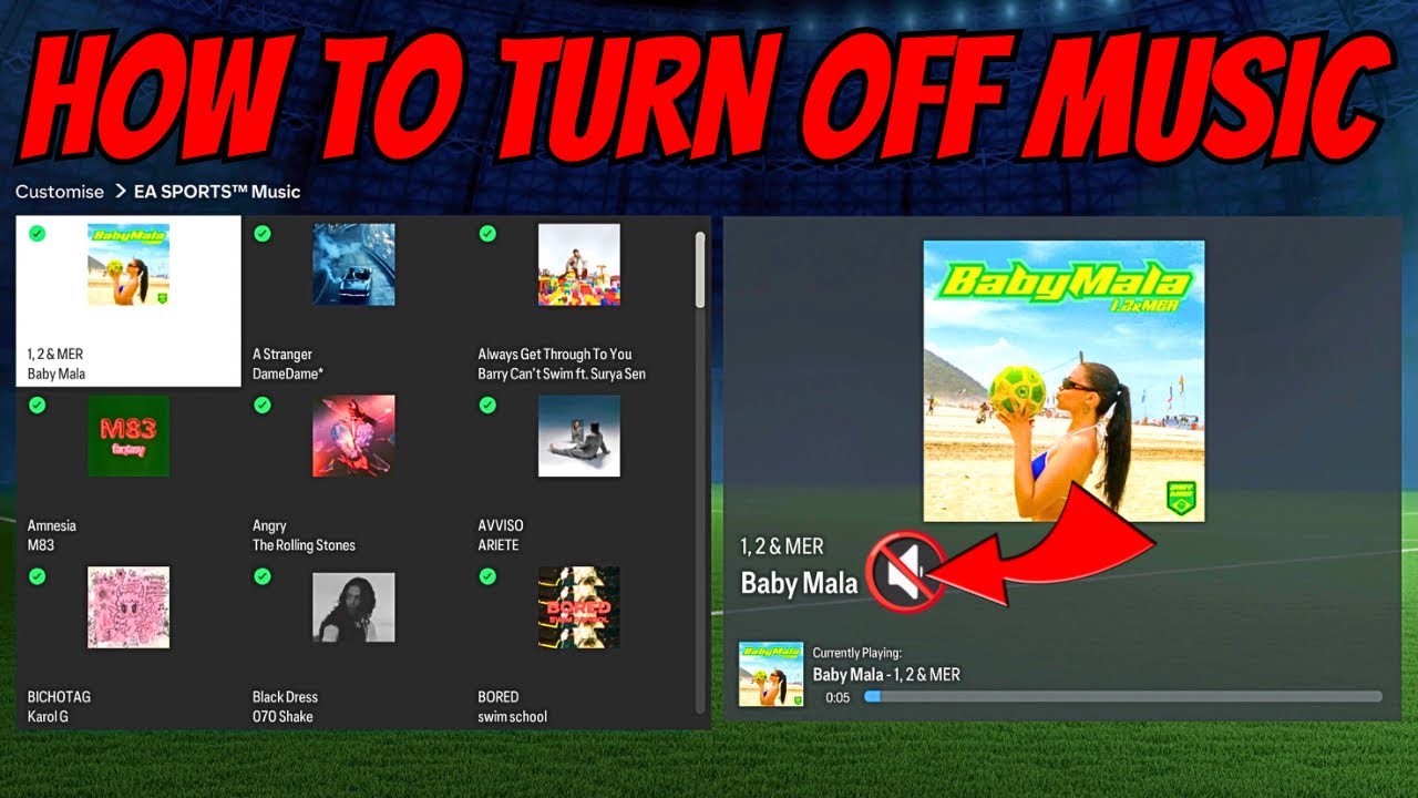 HOW TO TURN ON OFF MUSIC ON EAFC YouTube 
