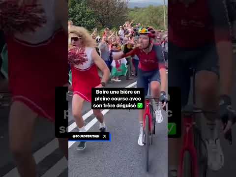 🍻 Il partage une bière avec son frère sur la dernière étape du tour de Grande-Bretagne #shorts