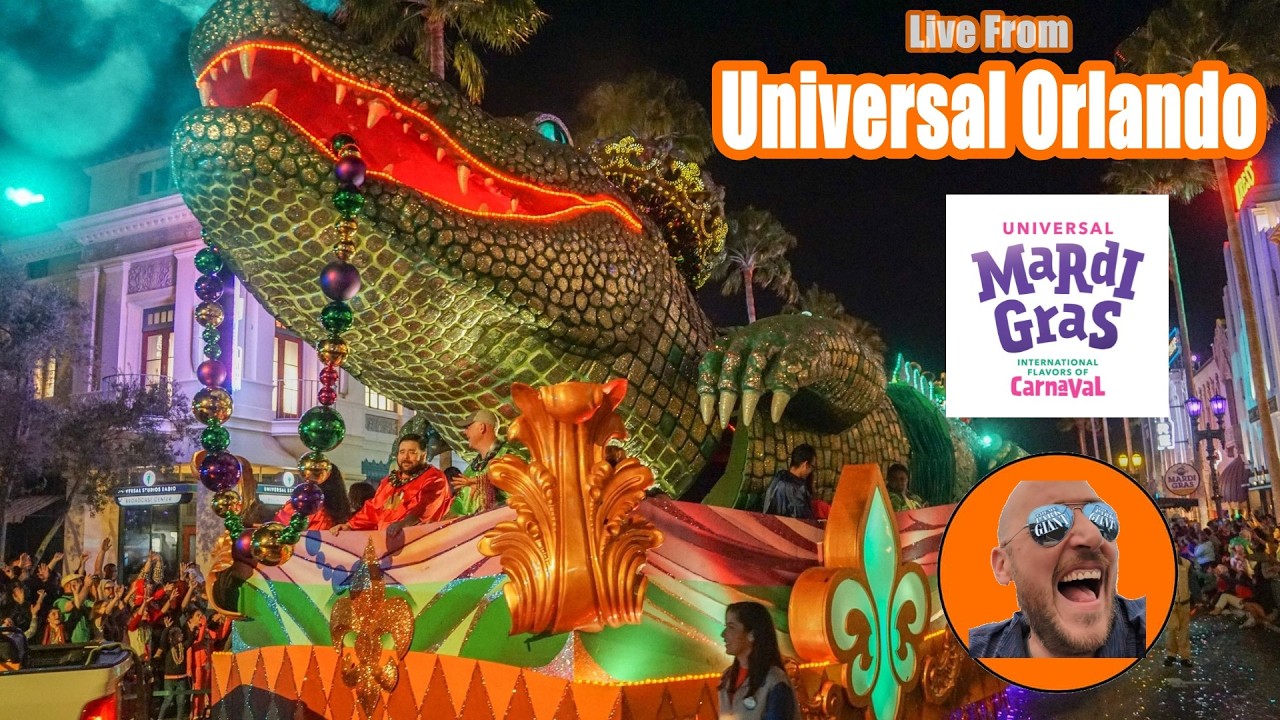 🔴 LIVE Universal Mardi Gras 2026: Night Parade, Beads & Islands Walking Tour!