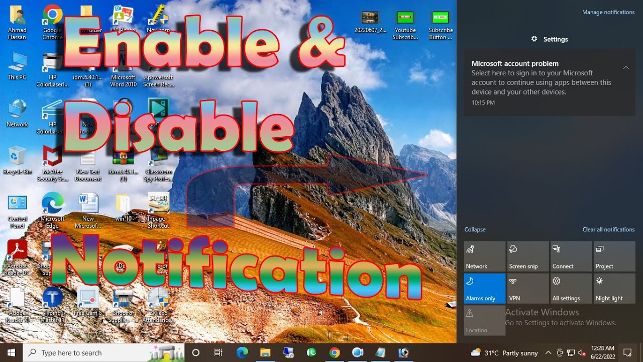 How to Enable or Disable Notifications in Windows 10 Action Center