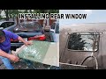 Installing rear window on kenworth flat top sleeper | instalando ventana trasera en el t800
