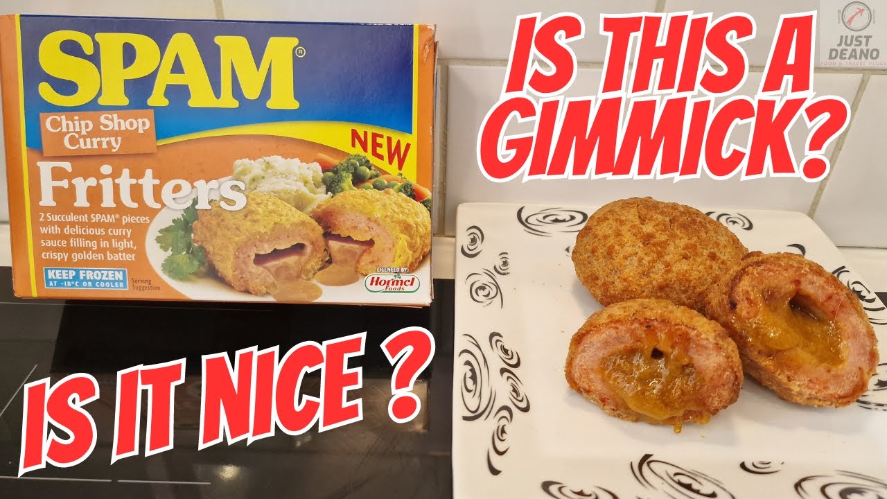 CHIP SHOP CURRY inside a SPAM FRITTER Food Review IS THIS A GIMMICK