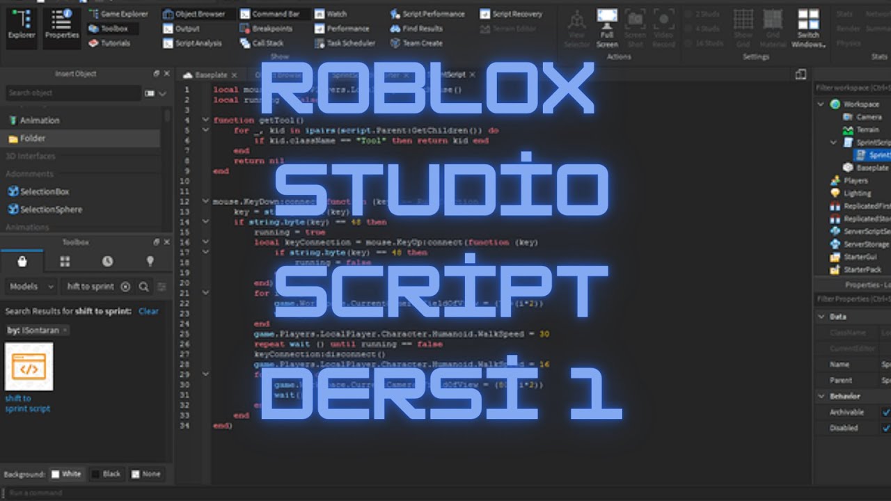 Roblox/Roblox Studio -Roblox Studio Script Dersi 1- - YouTube