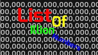 List Of Illion Numbers!!! - YouTube
