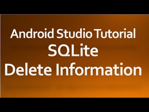Android Studio Tutorial - 36 - Delete information from a Database
