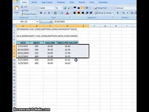 excel fuel consumption microsoft using