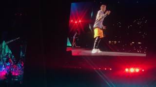 Justin Bieber dancing and singing What Do You Mean at Cardiff, UK