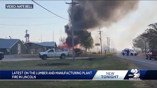 Latco Truss building in Lincoln, Arkansas, catches fire