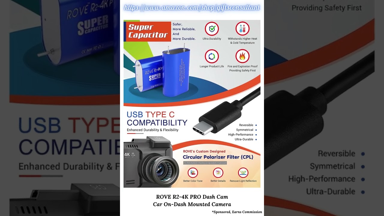 ROVE R2-4K PRO Dash Cam Car On-Dash Mounted Camera