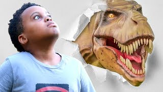 T-Rex vs Shasha And Shiloh IRL - Onyx Kids