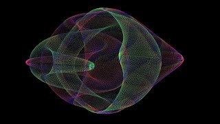 Colorful Abstract Geometric Curved Space.