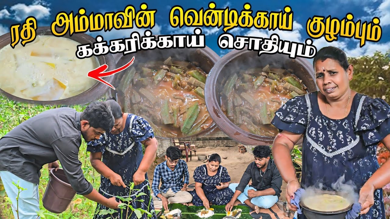 வெண்டிக்காய் குழம்பும் கக்கரிக்காய் பால் சொதியும் 😛 | இன்றைய சைவ உணவு | Voice of Anushan vlogs