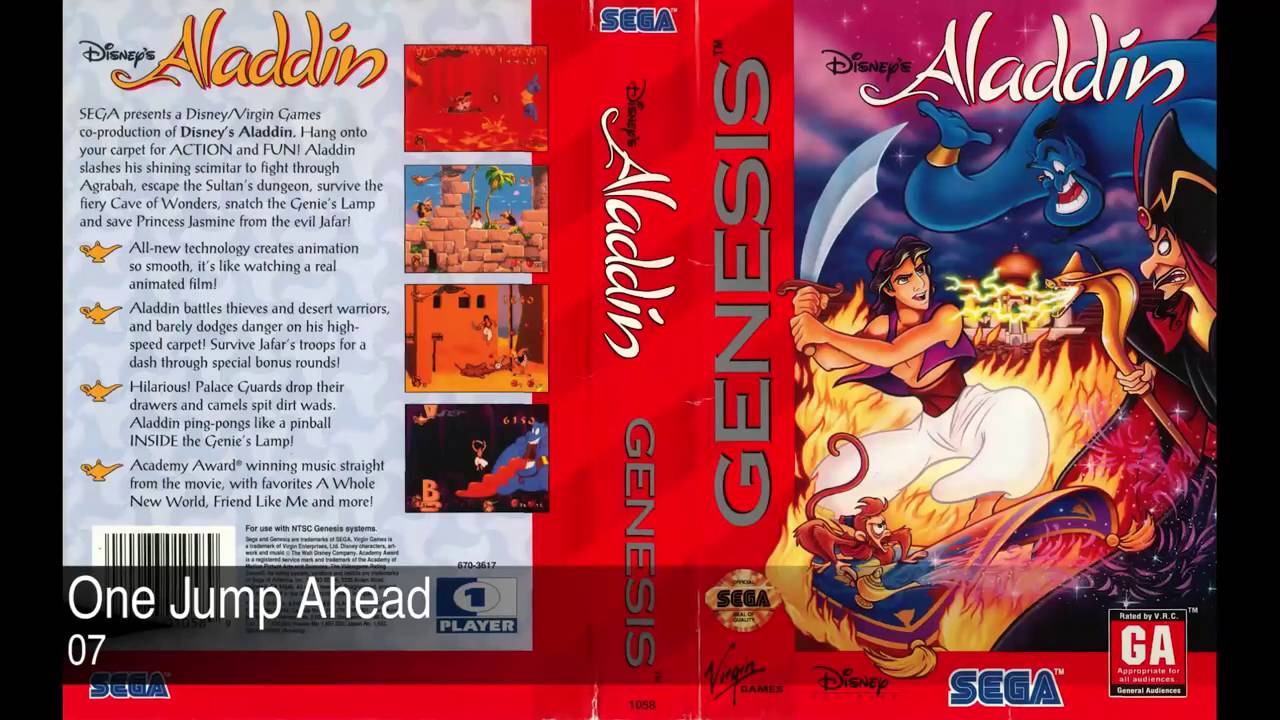 Jeu ALADDIN COMPLET Sega Mega Drive PAL (FR) - Boîte, Notice, état Correct