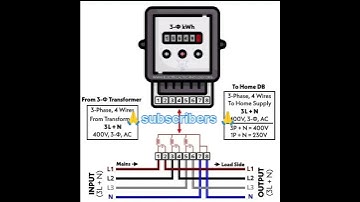 3-phase energy meter connection kese karate he #electronic #electrical