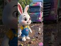 Mega Wash Truck vs Sticky Candy Road 🚿🐰 #shorts #satisfying #cartoon