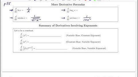 Math 161 Section 2.6 Derivative Formulas
