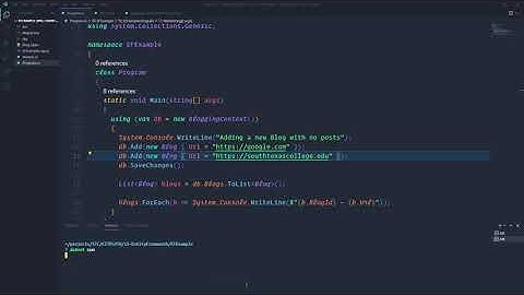 C# Entity Framework Core with SQLite - dotnet core 5