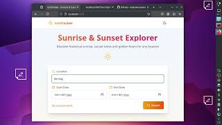 Screencast of the Callenge Sunrise Sunset App with ruby & js screenshot 1