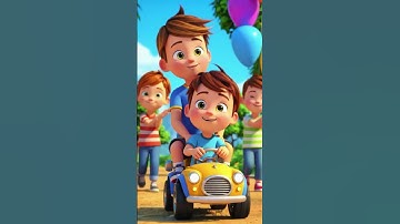 Thumbnail of Kids Riding a Toy Car| Fun 3D Cartoon Song for Children|ToonFairy#toonfairy #shorts #toddlers #kids