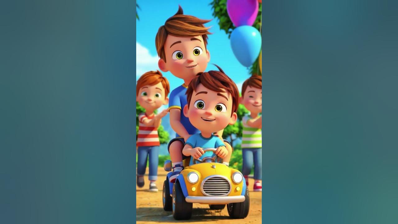 Kids Riding a Toy Car| Fun 3D Cartoon Song for Children|ToonFairy#toonfairy #shorts #toddlers #kids