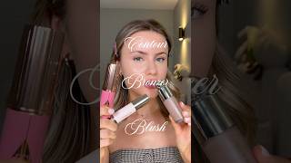 contour, bronzer & blush tutorial for beginners!! #contour #bronzer #blush #makeuptutorial #shorts