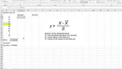 Calculating Z-scores in EXCEL