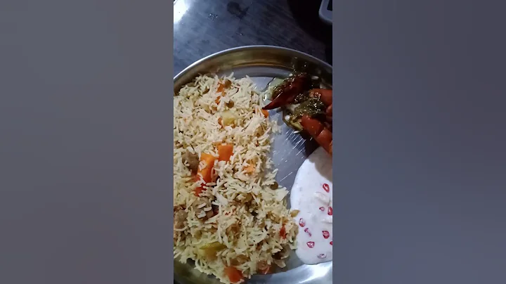 eating veg biryani with gongura and fruits rita!!