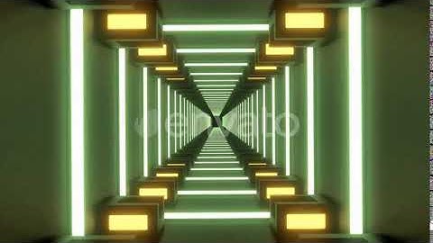 3D Animation of a Tunnel with Square Shapes in Neon Lights | Motion Graphics - Videohive template