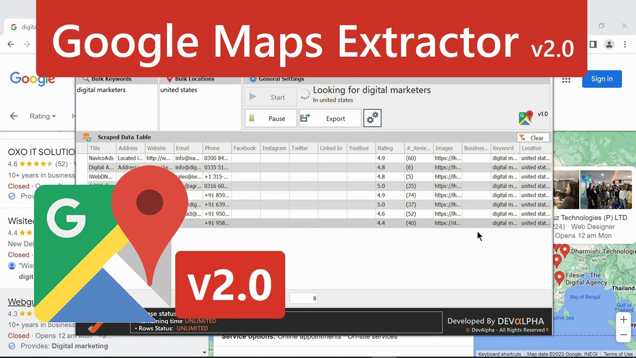 G-Maps Scraper v2.0 | Extract Emails, & all Business Data from Google Maps