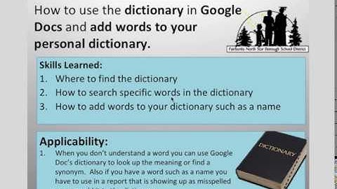 How to use the dictionary function and add words to your dictionary in Google Docs