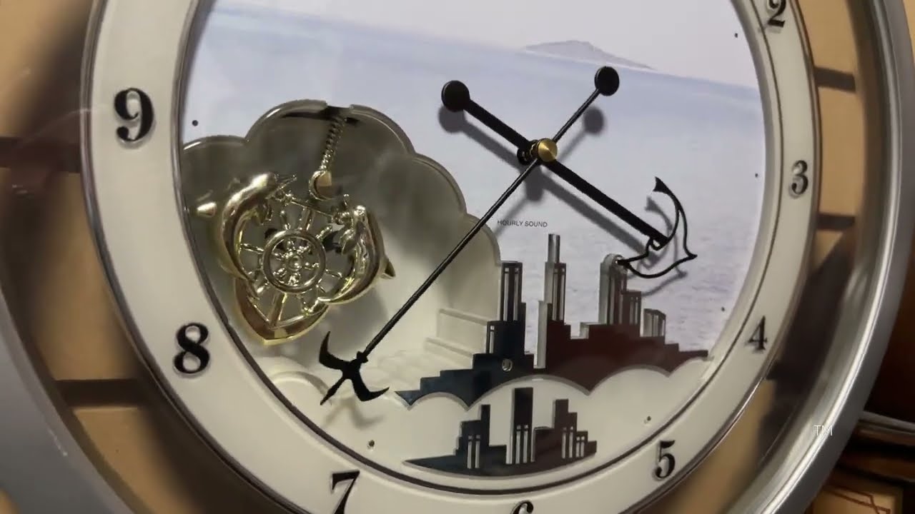RHYTHM “Seaside Dream” Magic Motion Clock - 4MH815-R19 - YouTube