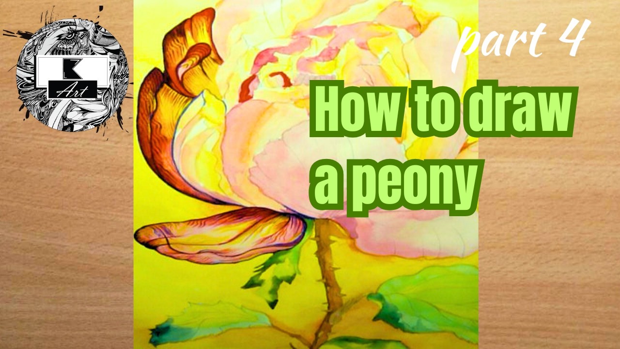 How to draw peony flower easy step by step || Flower drawing tutorial || 4