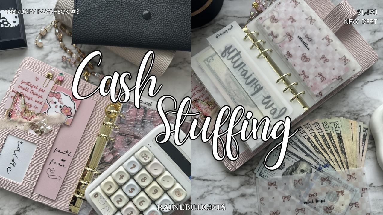 Cash Stuffing February Paycheck #3 | New Debt | 23 yo cash budgeter 🧸ྀི #cashstuffing #finance