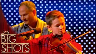 Carson Peters plays fiddle and sings to Blue Moon of Kentucky by Bill Monroe