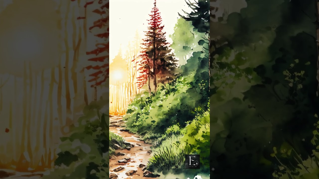 Colorful Forest Watercolor — Frame TV Art