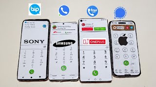 4 social media incoming calls, bip messenger /zangi messenger /truecaller /signal, (stopmotion)