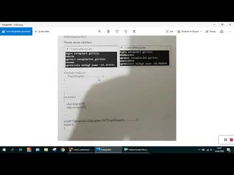 3.Quiz 1.Öğretim C Programlama Dili ile String(Fonksiyon ve Pointer ile)