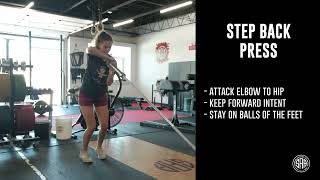 Landmine Step Back Press