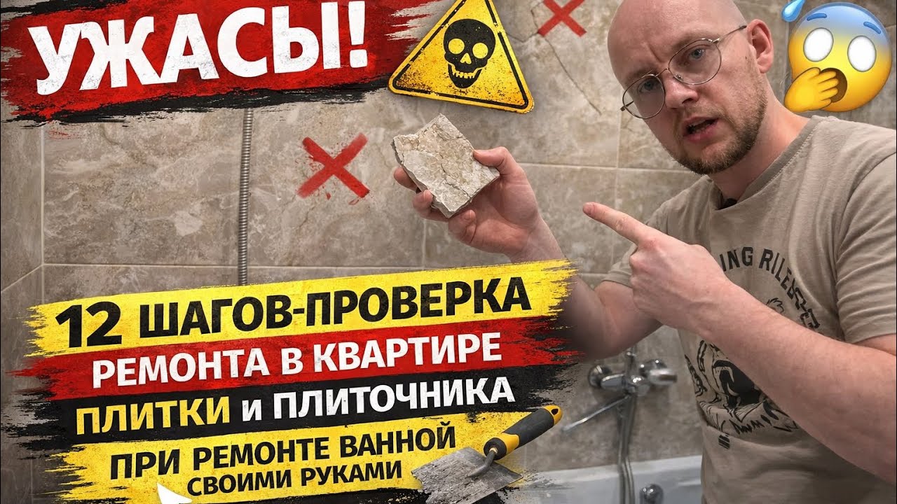 УЖАСЫ! 12 ШАГОВ-ПРОВЕРКА РЕМОНТА В КВАРТИРЕ, ПЛИТКИ И ПЛИТОЧНИКА ПРИ ...