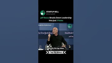Leadership broken into 3 rules by Jeff Bezos