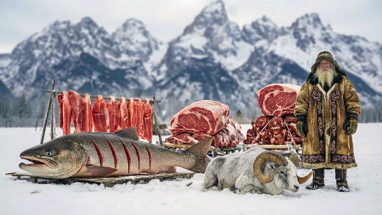 7000kg Sheep and Big Fish Hunt in −71°C Yakutia | Feeding an Entire Frozen Village |Extreme Survival
