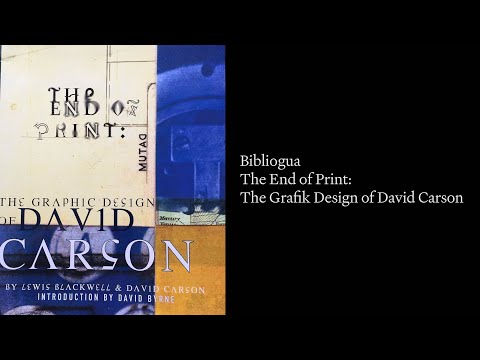 アート・デザイン・音楽 THE END OF PRINT: DAVID CARSON The End of Print: The Grafik Design of David Carson - David Carson