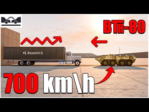 BTR-80 VS Container Truck (106) | Car Body Testing | beamng drive crashes