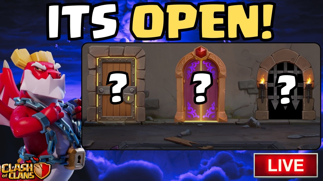 OPENING THE FIRST DOOR in the Unleash the Duke Event! LIVE REACTION! (Clash Of Clans LIVE) -Vertical