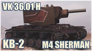: -2, VK 36.01 (H) & M4 Sherman  WoT Blitz Gameplay