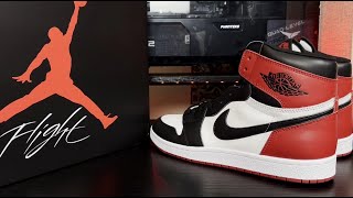 2024 Hand Made Pair of 1985 Jordan 1 Black Toe "PE Version" - Excellent Quality