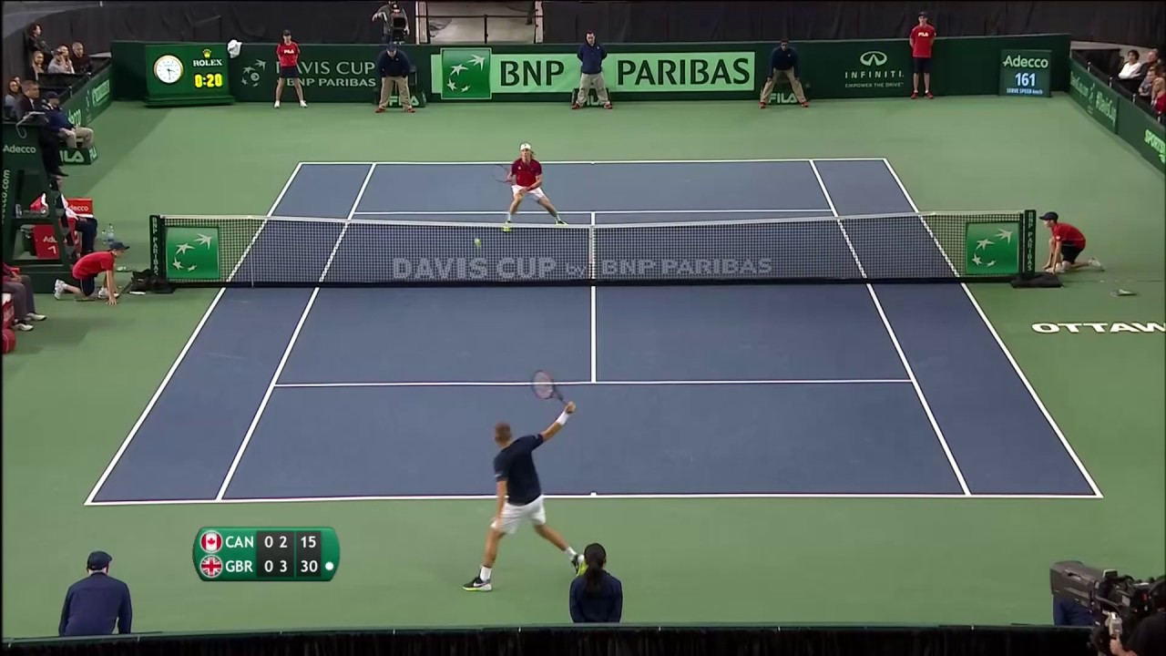 Davis Cup shot of the day - Dan Evans GB vs Canada day one