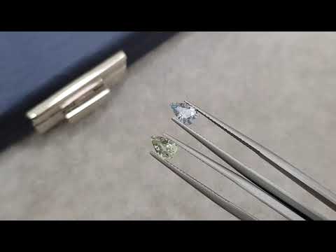 Pair of green and blue unheated sapphires in pear cut 1.35 ct, Madagascar Video  № 2