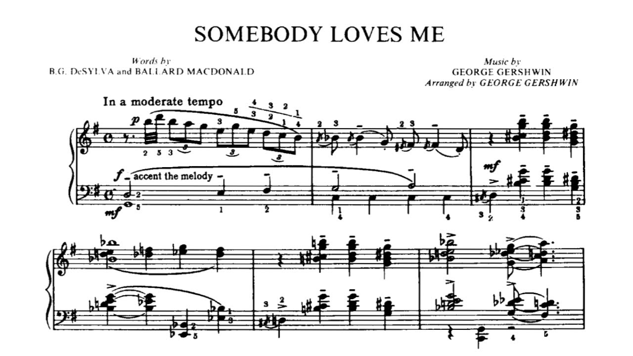 George Gershwin - Somebody Loves Me (Piano Solo) - YouTube